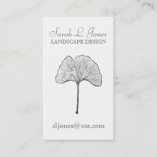 Ginkgo Löv Simple Elegant Natural Visitkort