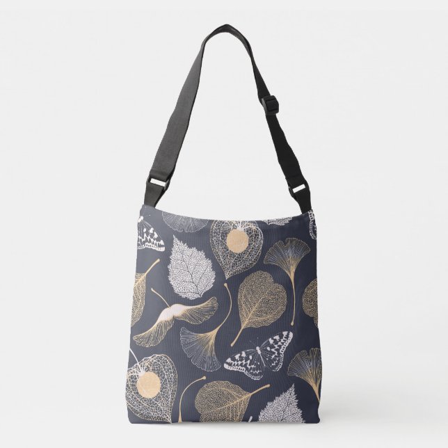 Ginkgo Löv: Sömlös Blommigt Elegance. Axelväska (Framsida)