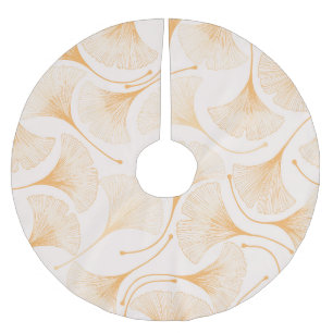 Ginkgo Löv: Sömlöst Blommönster. Julgransmatta Borstad Polyester
