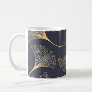 Ginkgo Löv Sömlöst Blommönster Kaffemugg