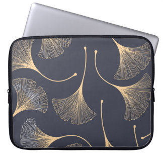 Ginkgo Löv Sömlöst Blommönster Laptop Fodral