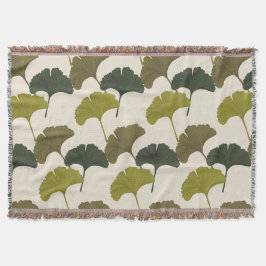 Ginkgo Lövs Anpassade Background Färg Filt