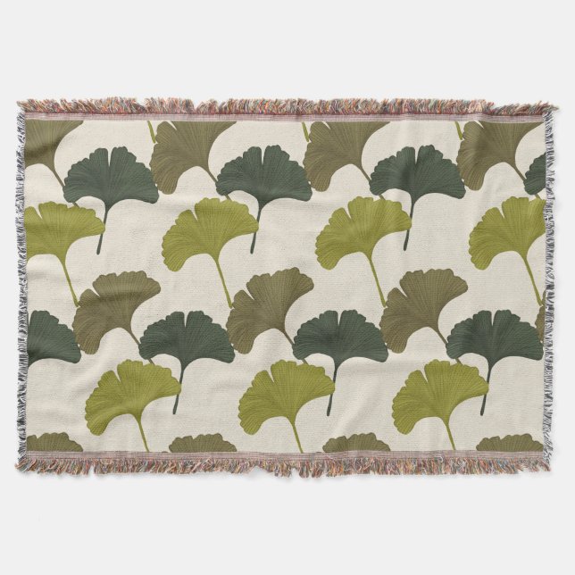 Ginkgo Lövs Anpassade Background Färg Filt (Framsidan)