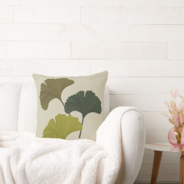 Ginkgo Lövs Anpassade Background Färg Kudde