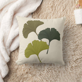 Ginkgo Lövs Anpassade Background Färg Kudde
