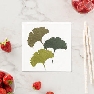 Ginkgo Lövs Anpassade Background Färg Pappersservett