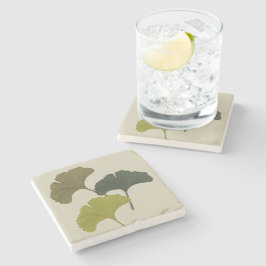 Ginkgo Lövs Anpassade Background Färg Stenunderlägg