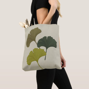 Ginkgo Lövs Anpassade Background Färg Tygkasse