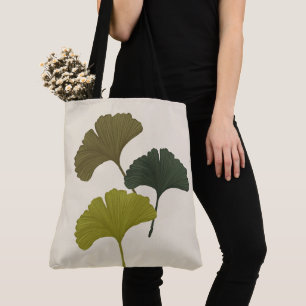Ginkgo Lövs Anpassade Background Färg Tygkasse