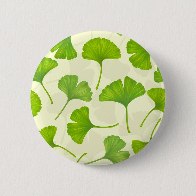 Ginkgo mönster på benvit knapp (Framsida)