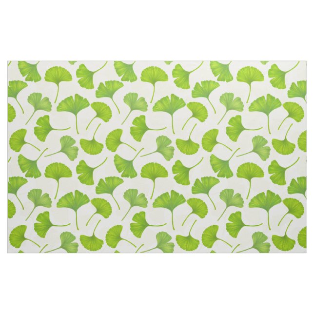 Ginkgo mönster på benvit tyg (Fat Quarter)
