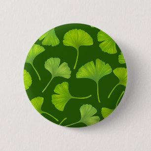 Ginkgo mönster på mörk grönt knapp