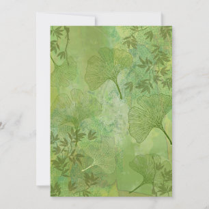 Ginkgo och Bamboo Löv - Grönt Färg - natur Inbjudningar