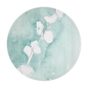 Ginkgo på Dusty Teal - White