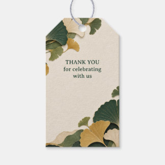 Ginkgo Papper Grön Botanisk Bröllopspresent Presentetikett