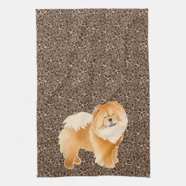 GINKGO Red Chow - brun kökshandduk