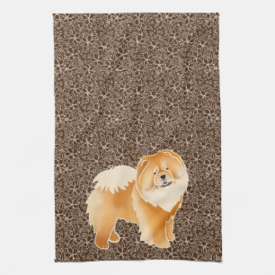 GINKGO Red Chow - brun kökshandduk