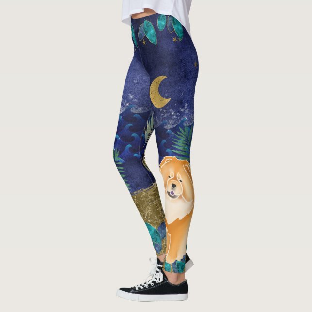 GINKGO röd chow celestial ocebalgs Leggings (Vänster)