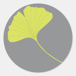 Ginkgo Sticker Runt Klistermärke