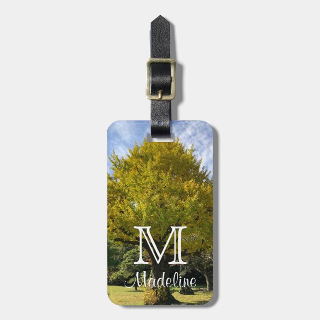 Ginkgo Träd av Golden Gult Bagagebricka (Vertikal Framsida)