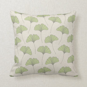 Ginkgo-träd blad mönster grönt på canvas-utseende kudde