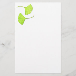 Ginkgoen lämnar botanisk konstbrevpapper brevpapper