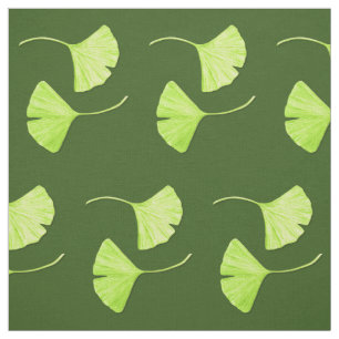 Ginkgoen lämnar botaniskt konsttyg tyg