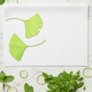 Ginkgoen lämnar naturkonstkökshandduken kökshandduk