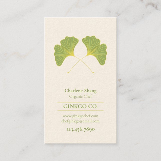 Ginkgolöv 2 visitkort (Framsida)