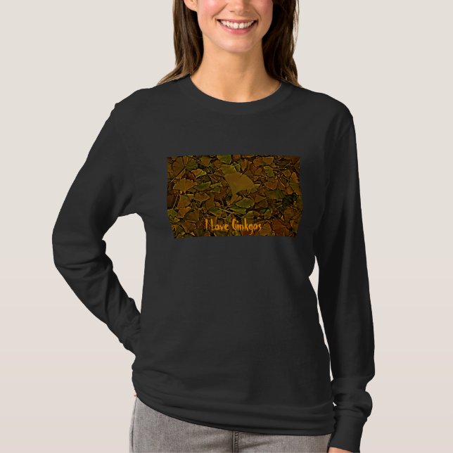 Ginkgolöv, älskar jag Ginkgos Tee Shirt (Framsida)