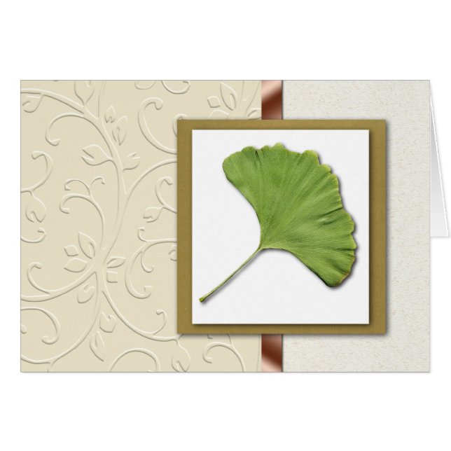 Ginkgolöv Hälsningskort (Framsidan Horizontal)