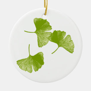 Ginkgolöv Julgransprydnad Keramik