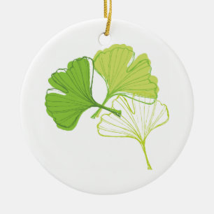 Ginkgolöv Julgransprydnad Keramik