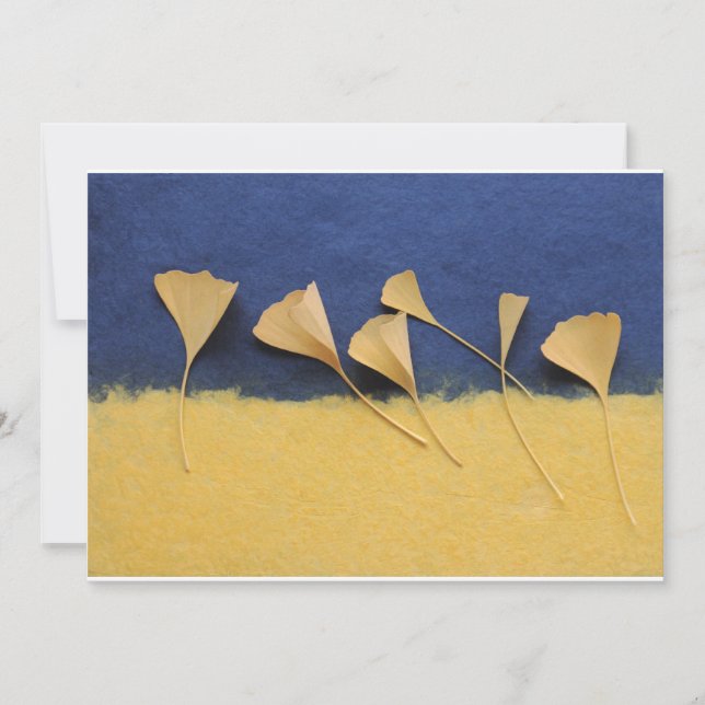 ginkgolöv på handgjord inbjudan för papper 5x7 (Framsida)