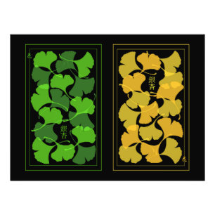 Ginkgolövtryck - väggkonst fototryck