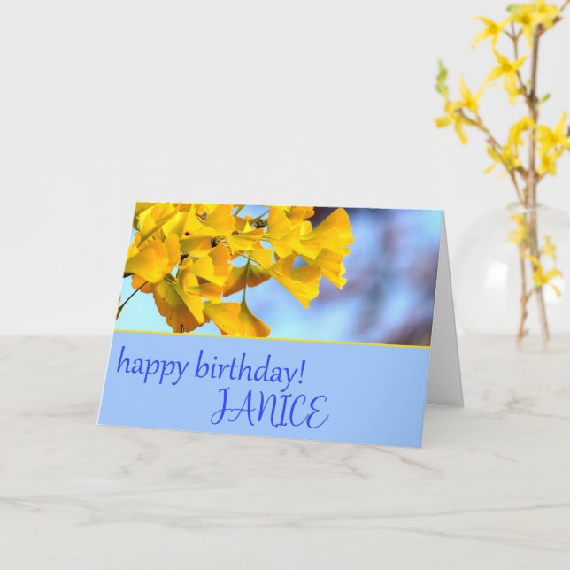 Ginko Biloba-hälsningskort Kort (Gul blomma)