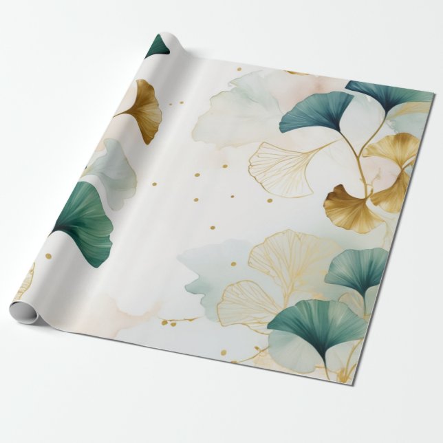 Ginko luxurious Guld Line Presentpapper (Utrullad)