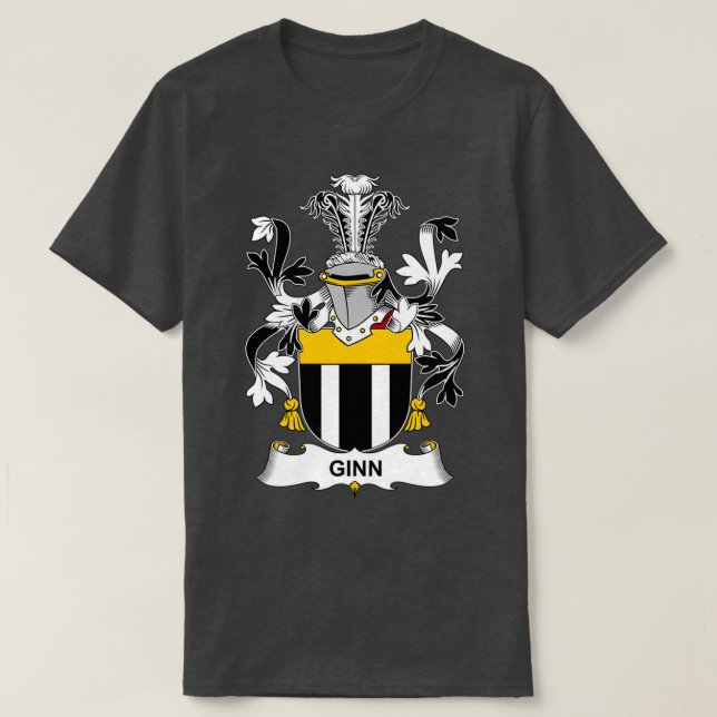 Ginn Coat of Arms Family Crest  T Shirt (Design framsida)