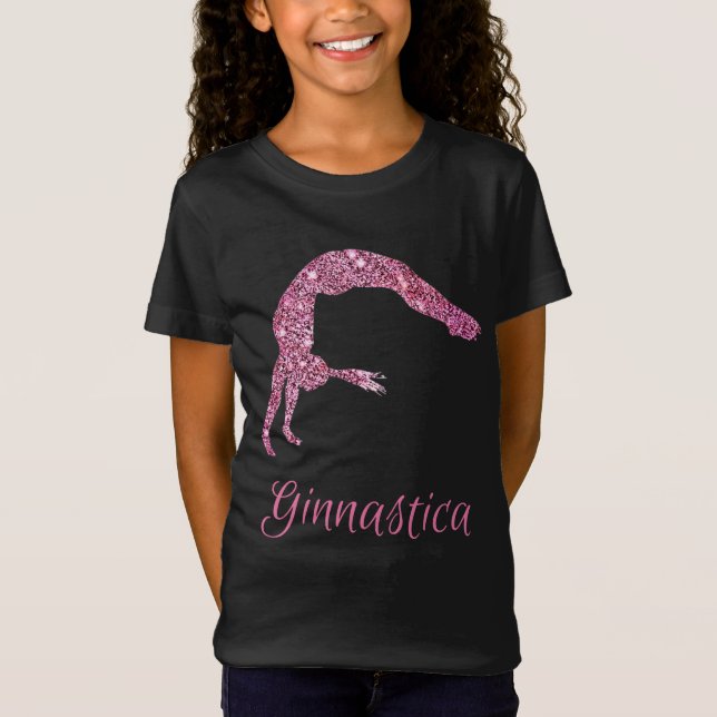 Ginnastica (italienska) Rosa Shimmer T-Shirt (Framsida)