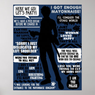 Gintama Hijikata Toshiro Citat Poster