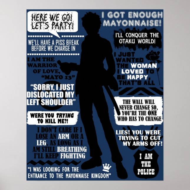 Gintama Hijikata Toshiro Citat Poster (Framsidan)