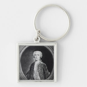 Gioacchino Conti, "Gizziello", Fyrkantig Silverfärgad Nyckelring