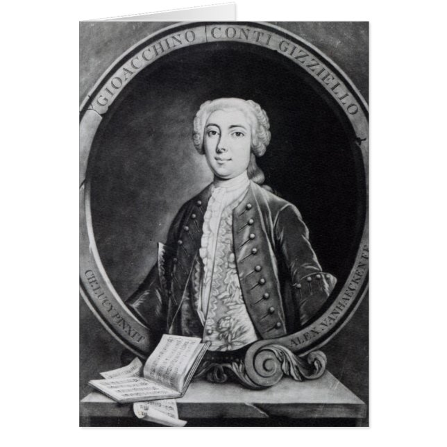 Gioacchino Conti, "Gizziello", Hälsningskort (Framsidan)