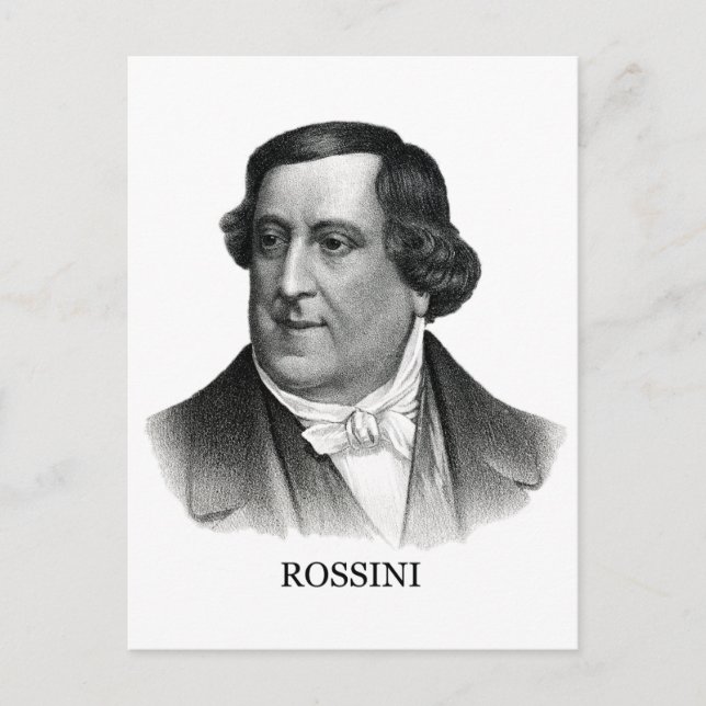 Gioachino Rossini, svart Vykort (Framsida)