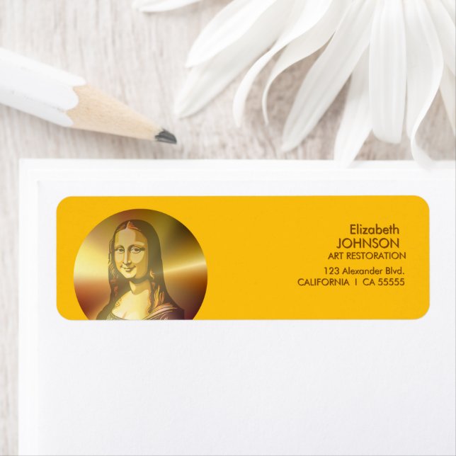 Gioconda Mona Lisa Leonardo Da Vinci Art Returadress Etikett (Insitu)