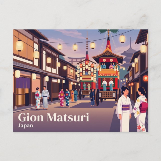 Gion Matsuri Japan Vykort (Framsida)