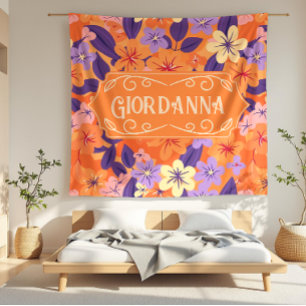 Giordanna Modern Blommigt Colorful Blooms Fleecefilt