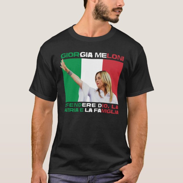 Giorgia Meloni - Gud, familjen och Land Italien T Shirt (Framsida)