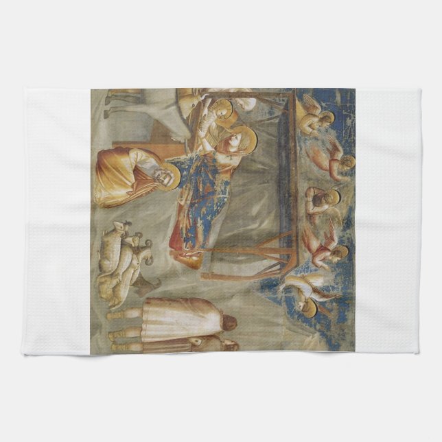 Giotto di Bondone Födelsen Fine Art Collection Kökshandduk (Horisontell)