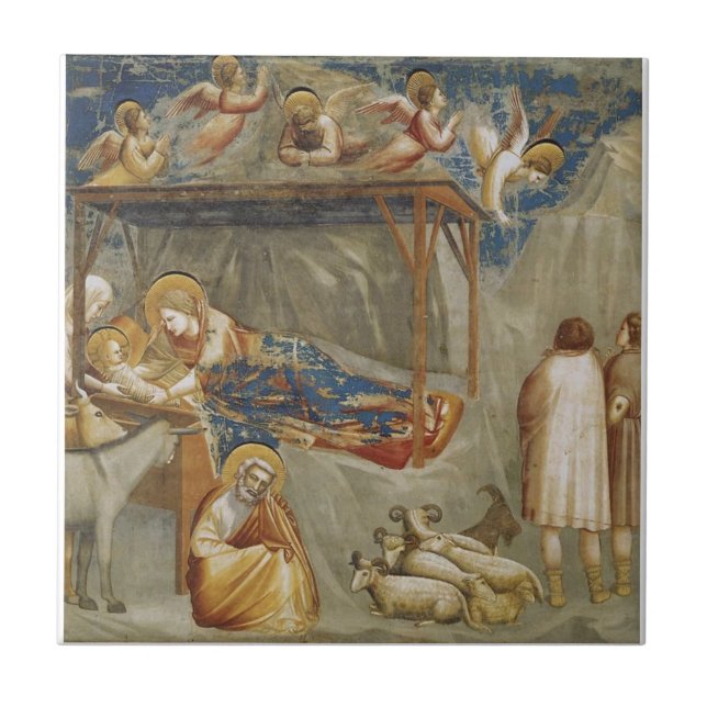 Giotto di Bondone Kristi födelse Fine Art Collecti Kakelplatta (Framsidan)